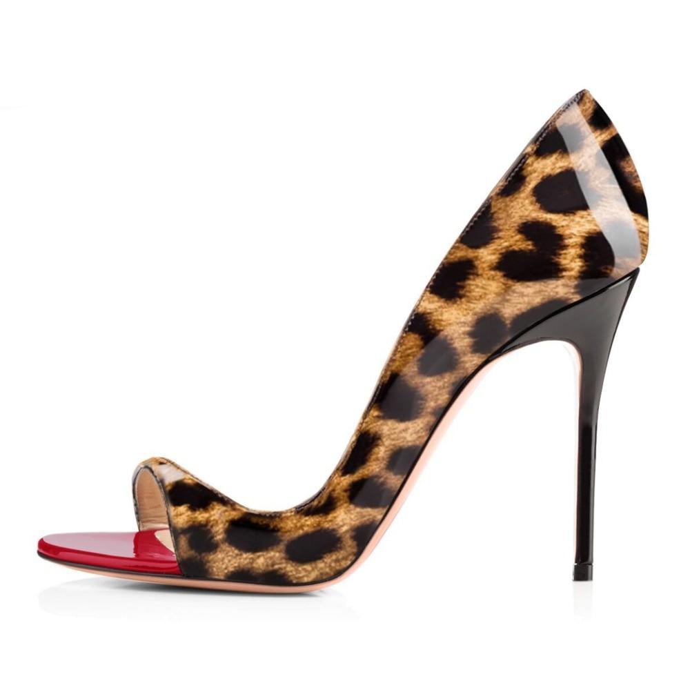 Leopard peep clearance toe heels