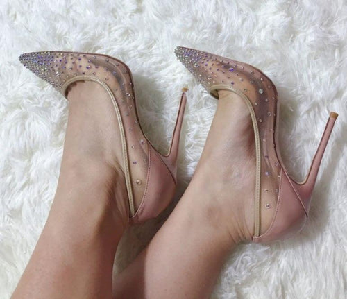 DIANA Crystals Nude Pumps