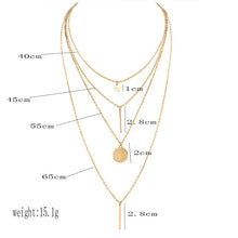 Load image into Gallery viewer, 4 Pcs/ Set Golden Necklace