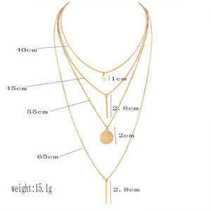 4 Pcs/ Set Golden Necklace