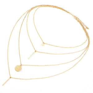 4 Pcs/ Set Golden Necklace