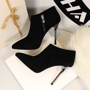 Metal Heel  Ankle Boots