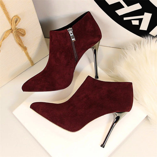 Metal Heel  Ankle Boots