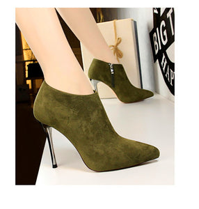 Metal Heel  Ankle Boots