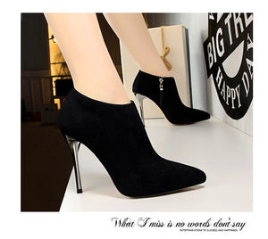 Metal Heel  Ankle Boots