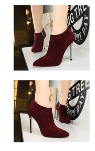 Metal Heel  Ankle Boots